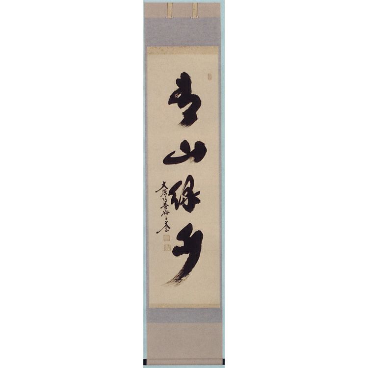 茶道具 軸 一行物 「青山緑水」 小林太玄師 軸