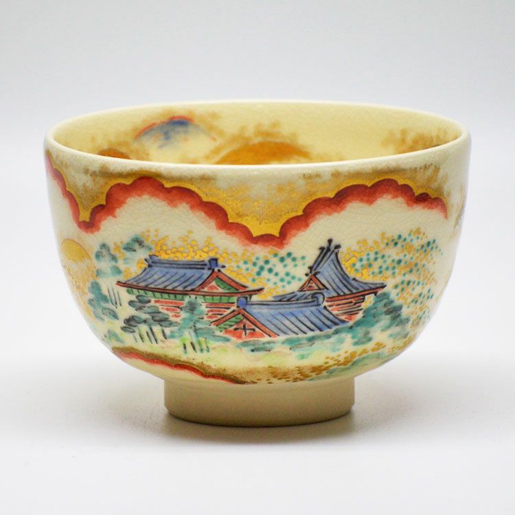 林淡幽造 赤絵七福人茶碗 共箱 林淡幽造 赤絵七福人茶碗 共箱 林淡幽造