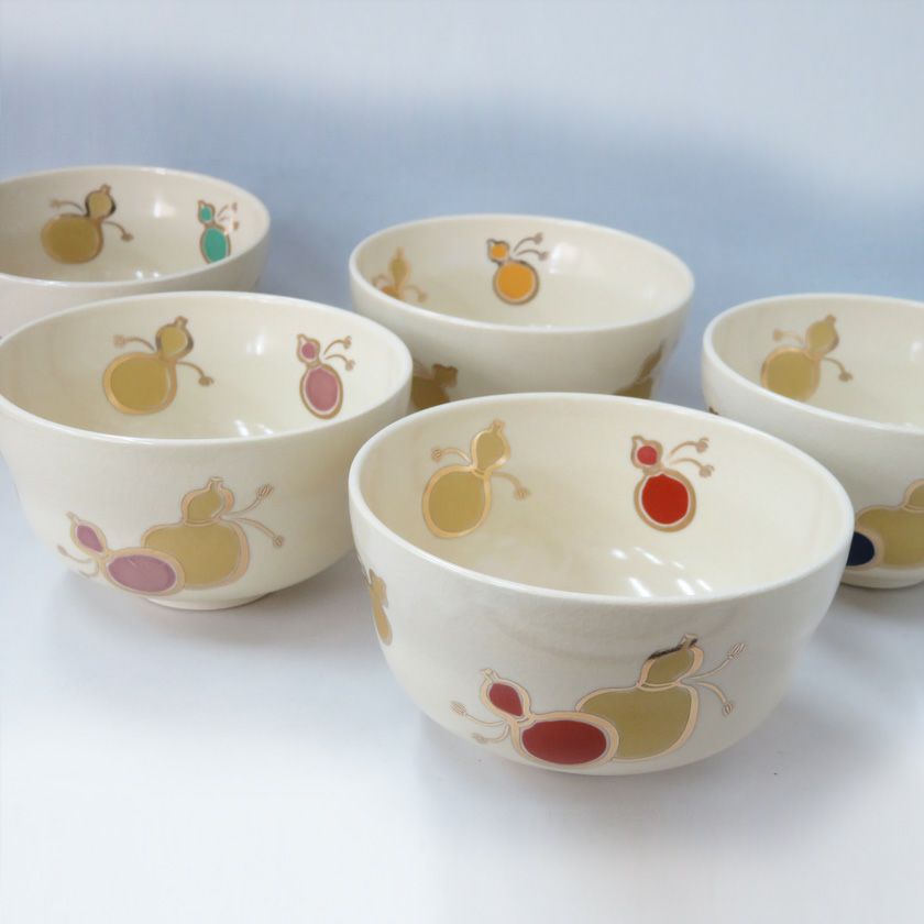 茶道具 数茶碗（かずちゃわん） 数茶碗 仁清 六瓢五色 宮地 英香