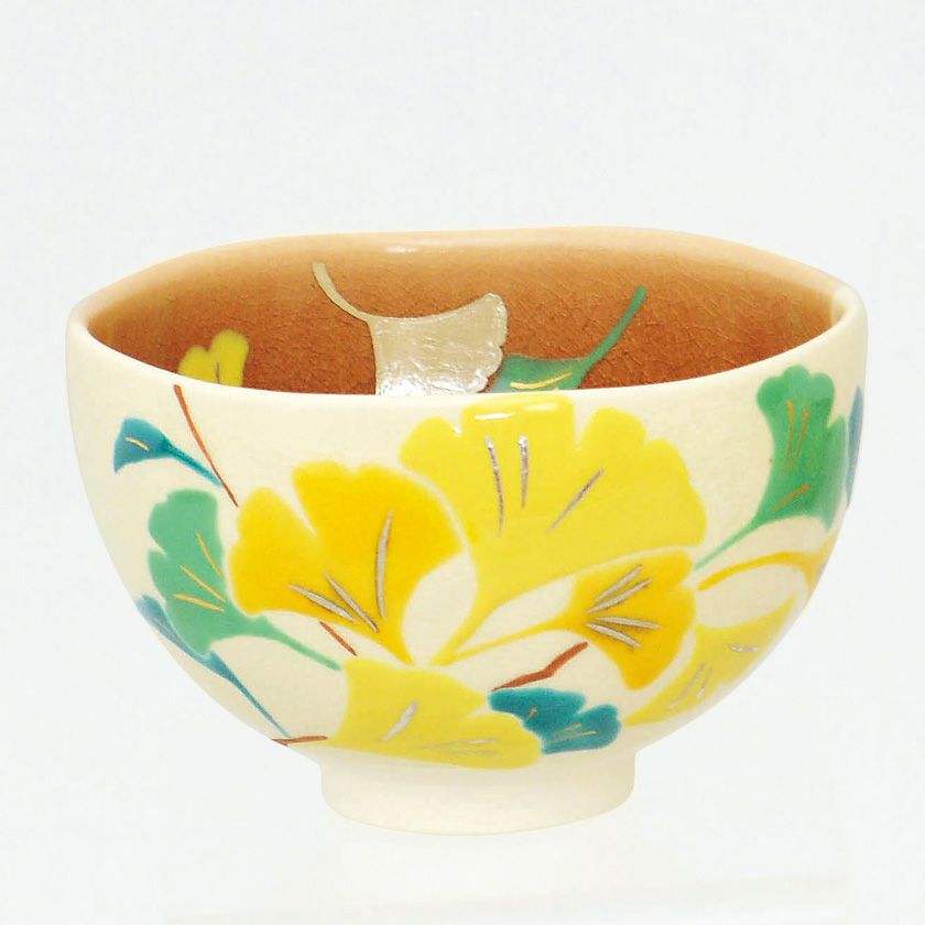 茶道具 抹茶茶碗（まっちゃちゃわん） 茶碗 掛分色絵 銀杏 新井 京華