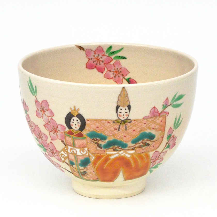 茶道具 抹茶茶碗（まっちゃちゃわん） 茶碗 仁清 立雛 見谷 福峰 雛祭