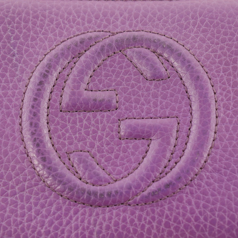 GUCCI】グッチ インターロッキングG レザー 紫 レディース 長財布 B
