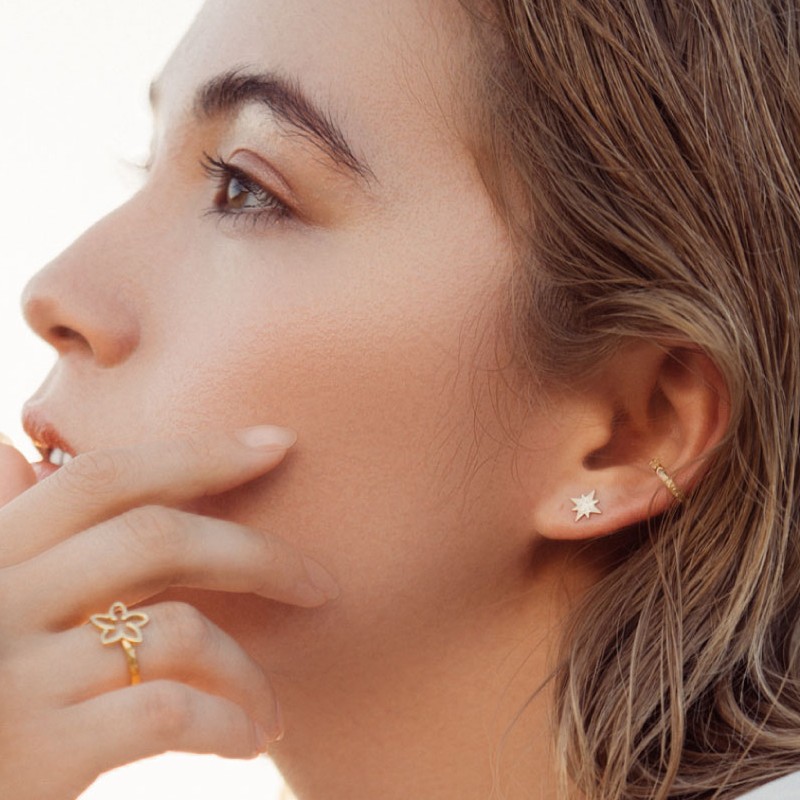 ハワイアンジュエリー/K10YG/スターライトピアス | ハワイアン