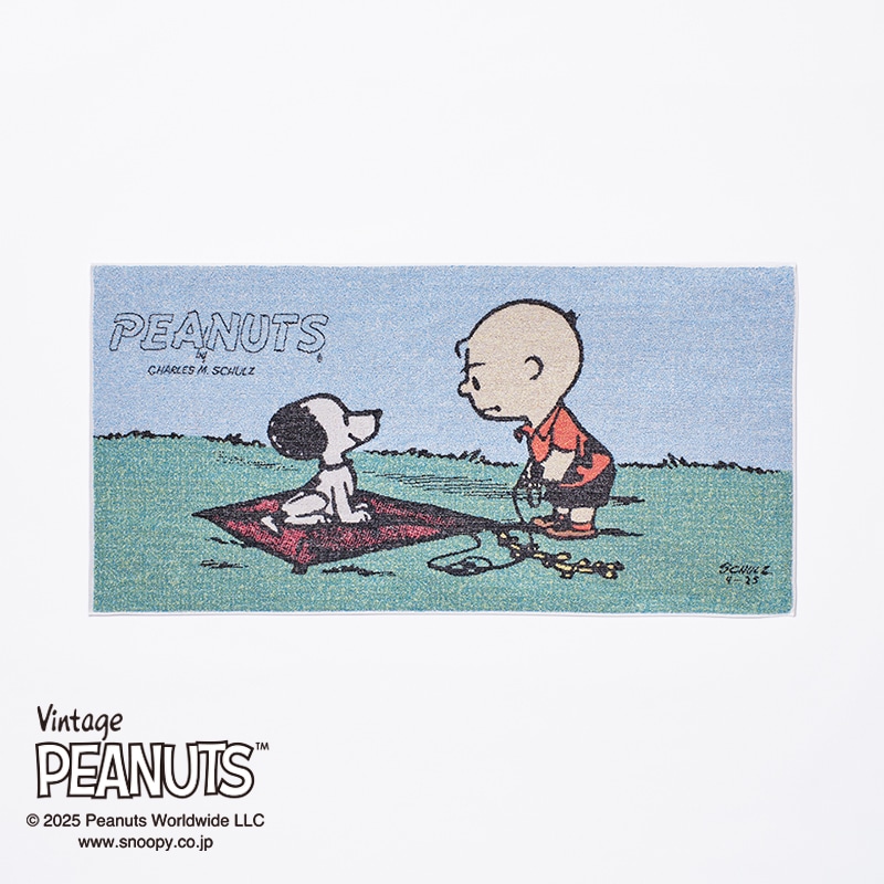 ピーナッツ バスタオル（五彩織）(（バスタオル）60×120cm ブルー