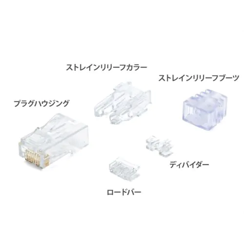 SP6X88-C Cat.6A RJ45コネクタ / 23～24AWG 単線用