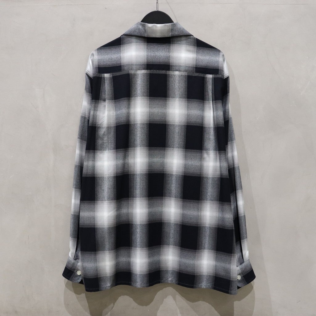 OMBRE CHECK OPEN COLLAR SHIRT L/S ( TYPE-1 ) #GRAY [24FW-WMS-OC01