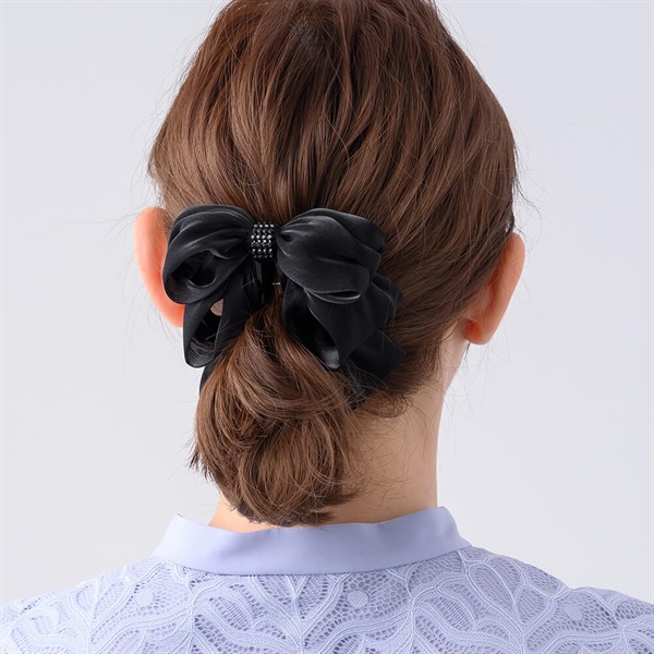 クリスタルメッシュヘム バナナクリップ(ブラック） | バナナクリップ