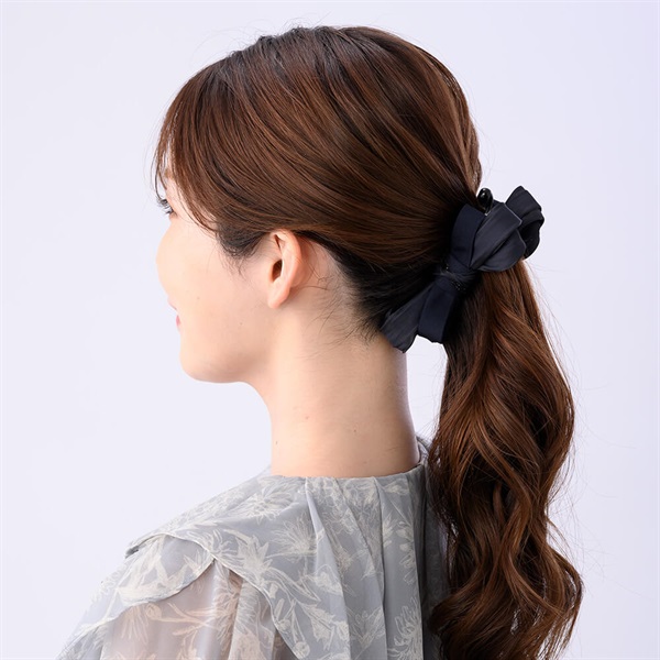 シュカブラリボン バナナクリップ(ネイビー) | バナナクリップ