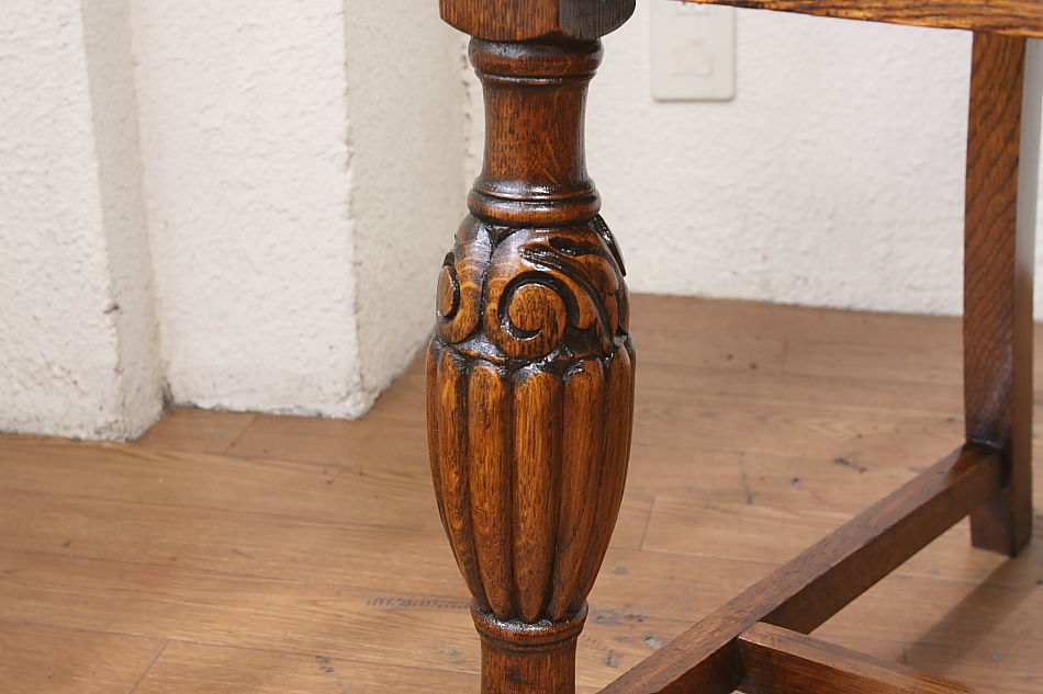 七仔panda 英国アンティーク 椅子 バルボス脚オーク材 ジャンク品