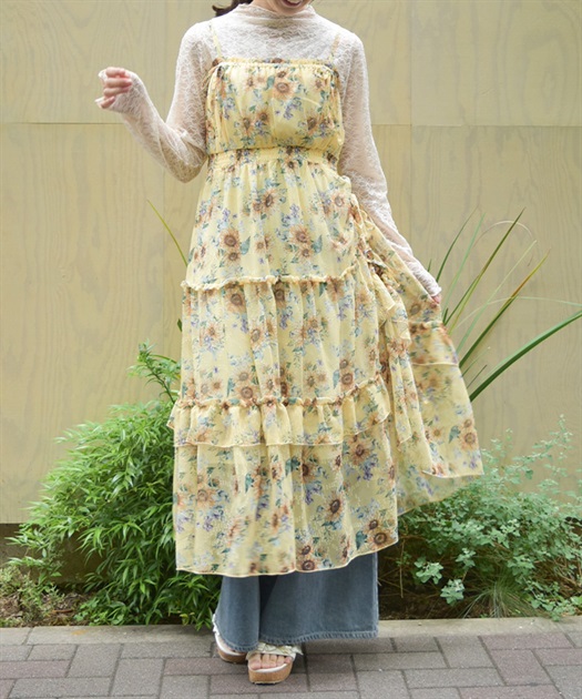 ひまわり柄キャミワンピース | axes femme online shop