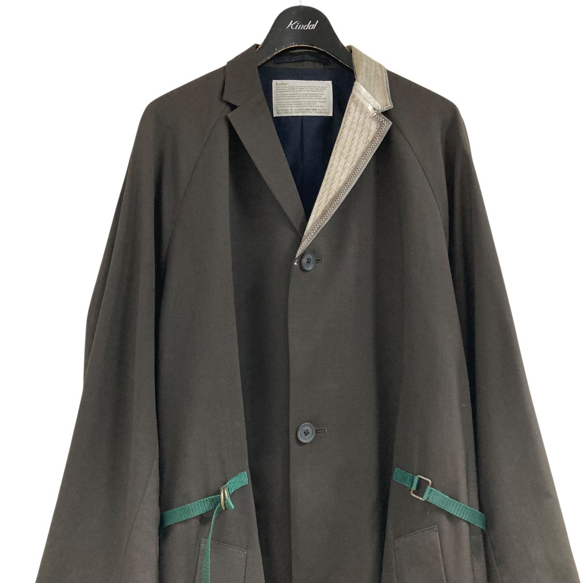 KOLOR(カラー) PVCカラーベルテッドコート 22SCM-C01101 ブラウン