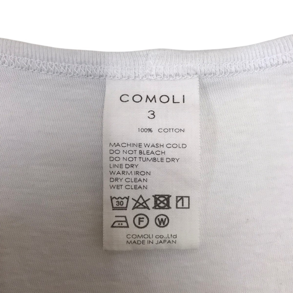 COMOLI(コモリ) 24SS サープラスタンクトップ Z01-05019 ホワイト