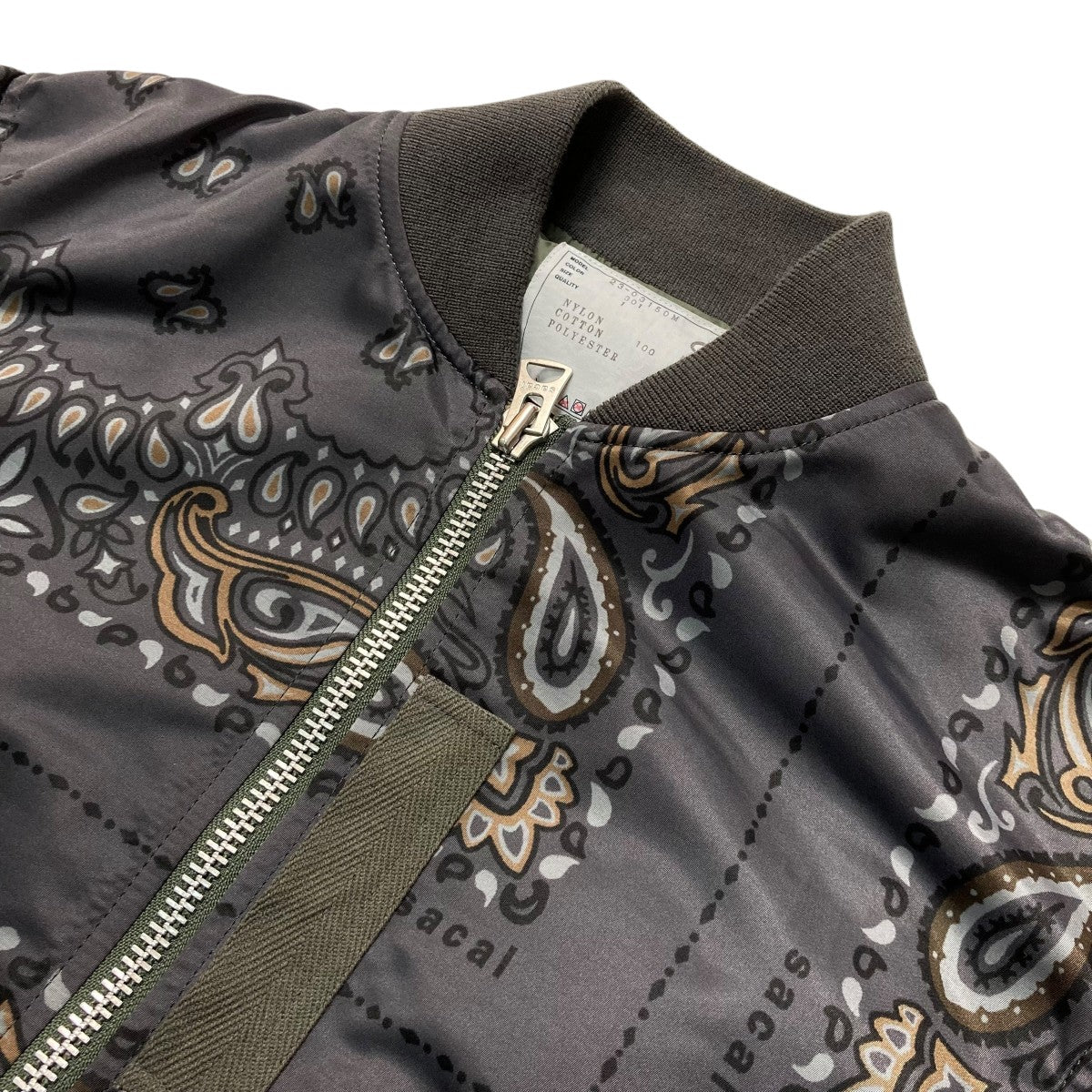 sacai(サカイ) Paisley Print Zip-Up Jacketペイズリー柄MA-1