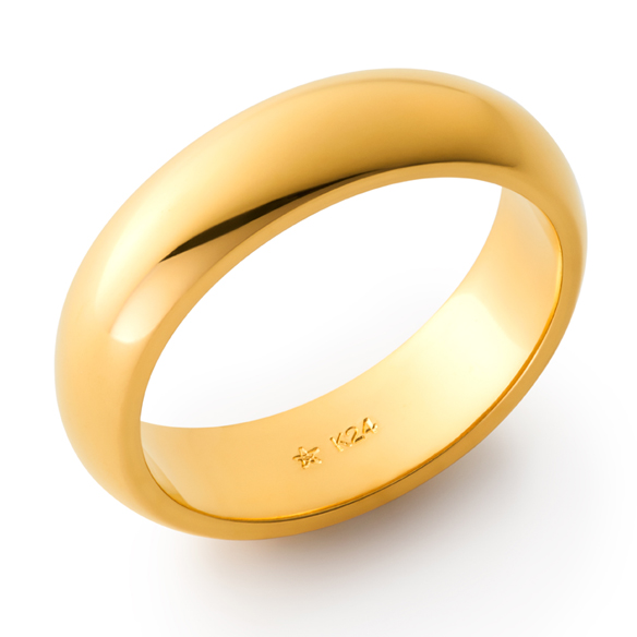 純金 甲丸リング（幅約5mm） | 高品質 金・プラチナ