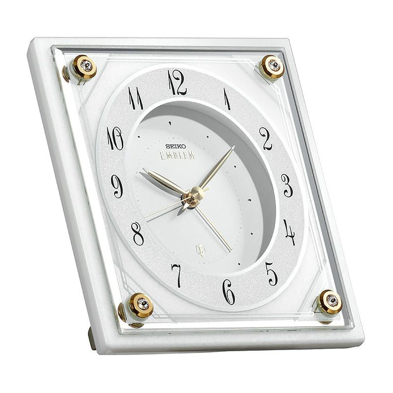 セイコー エムブレム 置き時計 HR592W クオーツ 電池式 クロック