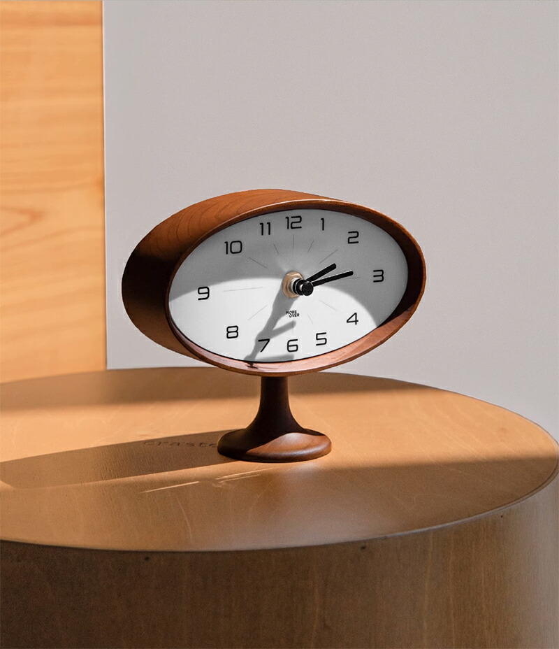 スペースエイジデザイン 天然木 テーブルクロック 置き時計 静音【ART