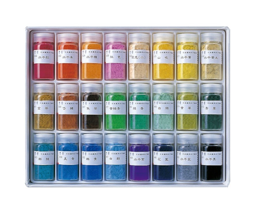 楽天市場】岩絵の具 A (赤箱) 12色セット 【 日本画 水墨画 絵具 岩