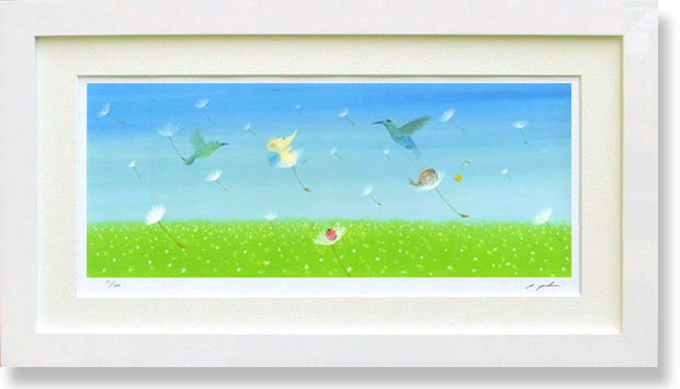 楽天市場】【送料無料】葉祥明「春の風」 ＜A3＿84春の風＞ 複製画