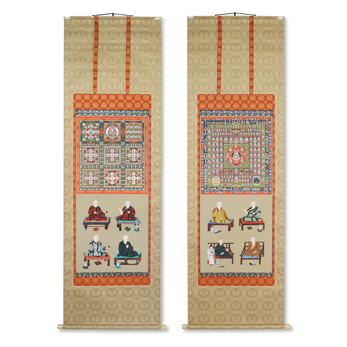 楽天市場】掛軸 掛け軸 両界曼荼羅 真言八祖大師 桐箱入り : 御朱印帳