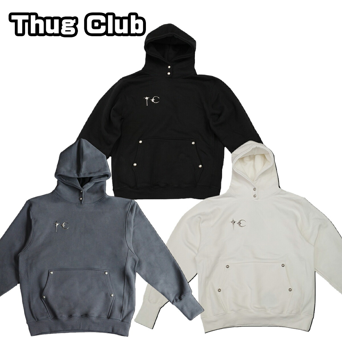 楽天市場】日本未入荷 Thug Club Armor Hoodie Black サグクラブ
