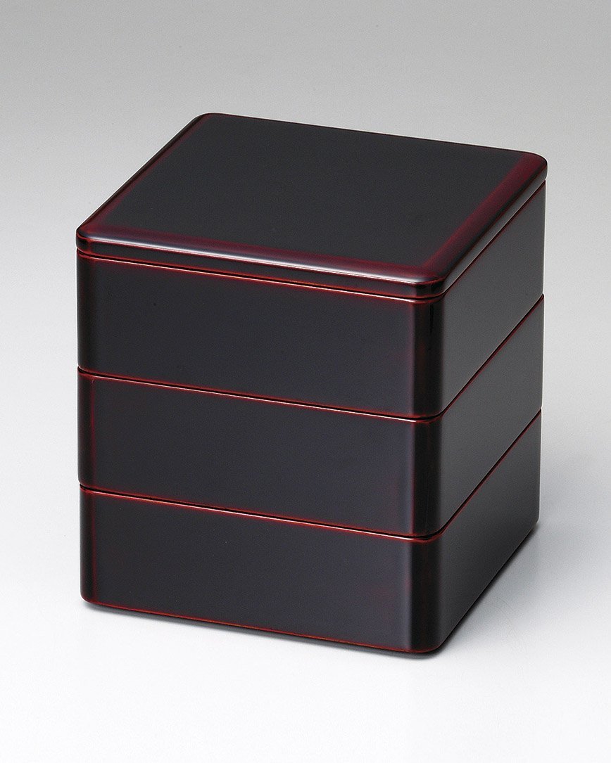 楽天市場】会津漆器・会津塗・重箱溜 5.5 胴張 三段重（漆・手塗