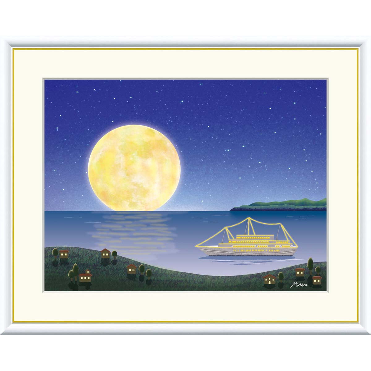 楽天市場】10年保証 名画 油絵 満月のクルーズ 田口みちる 手彩仕上 高