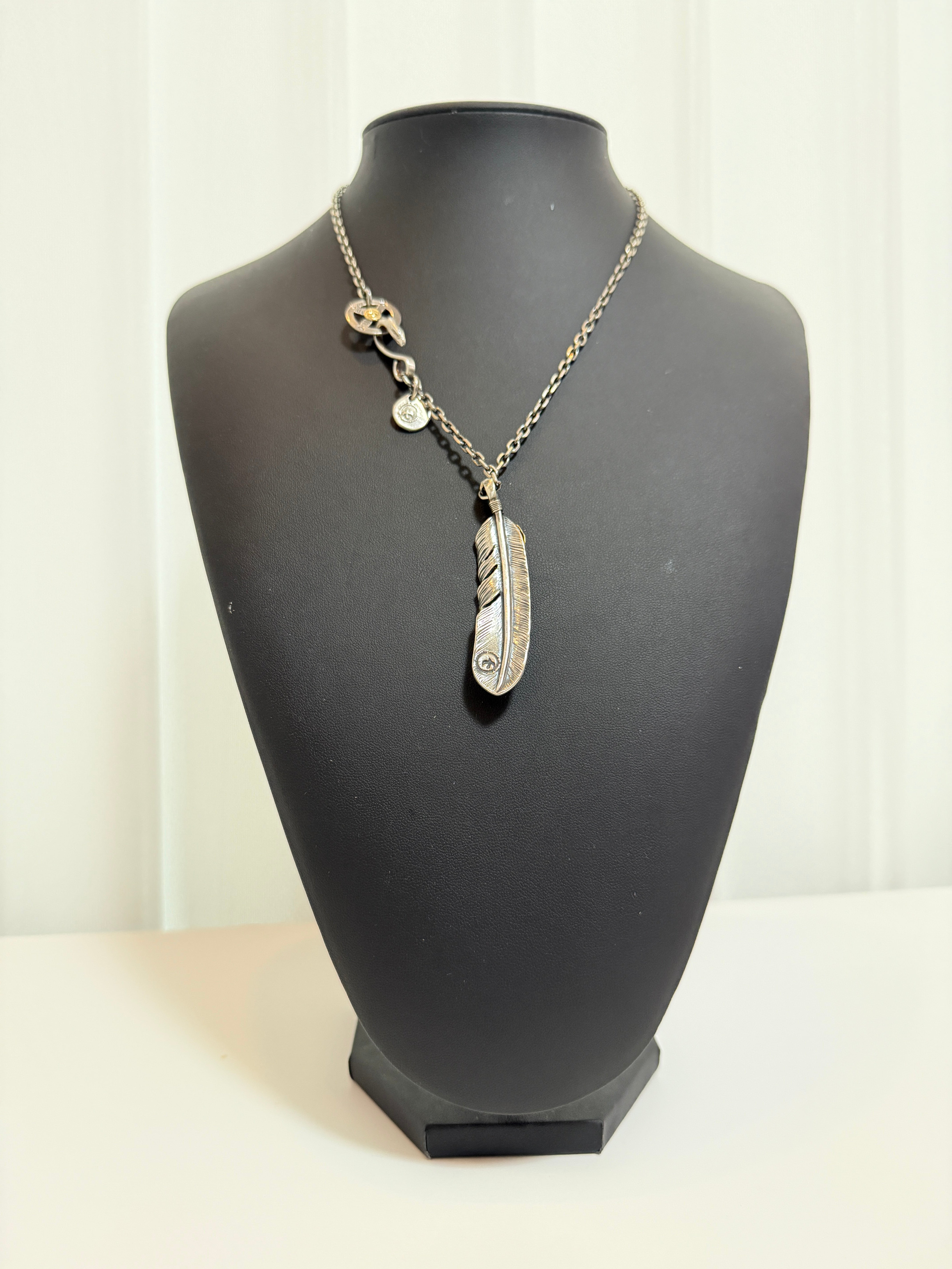 ゴローズ 上金特大フェザー左＋SV太陽inメタル小＋金メタルホイール付