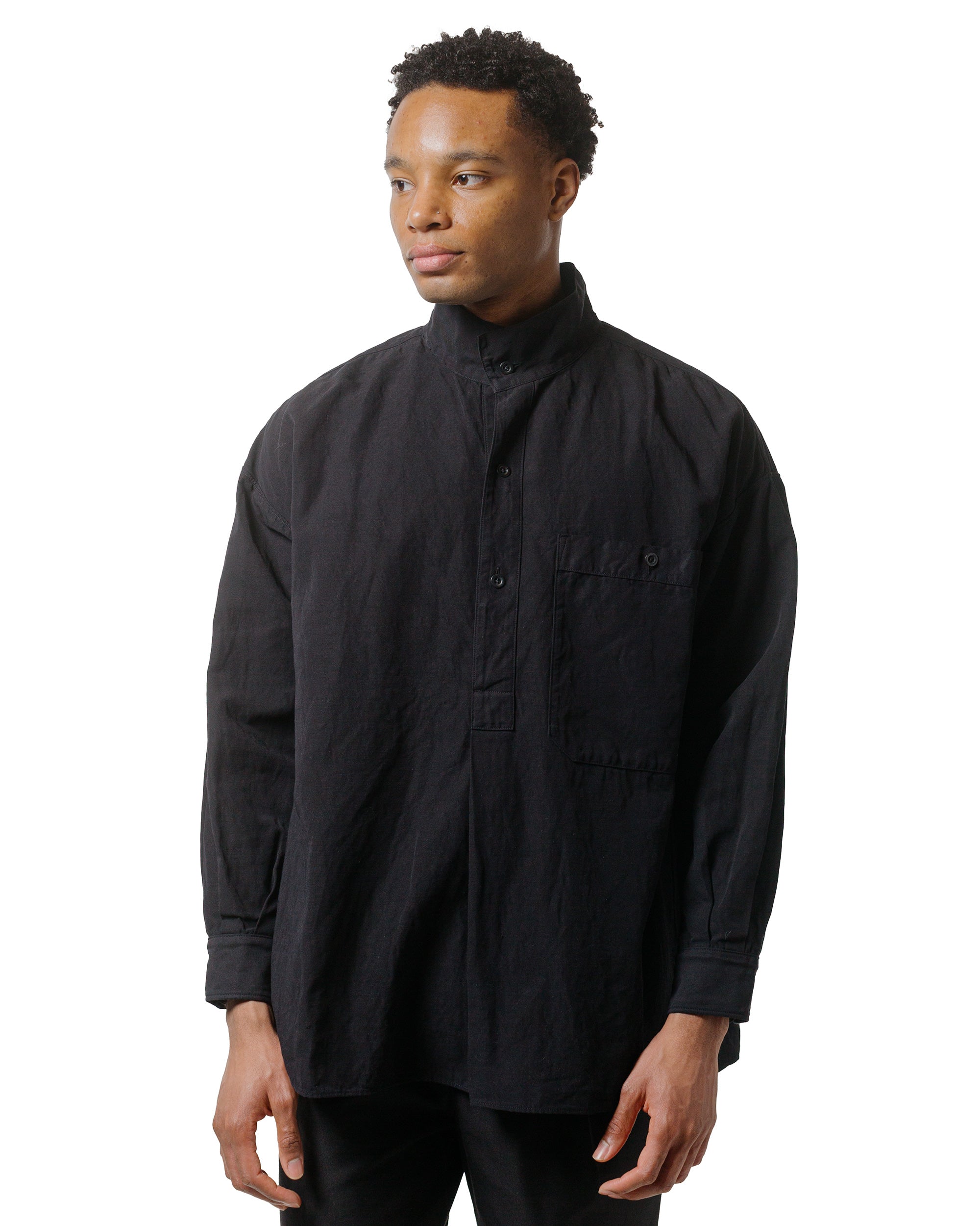 KAPTAIN SUNSHINE Standcollar Smock Ink Black