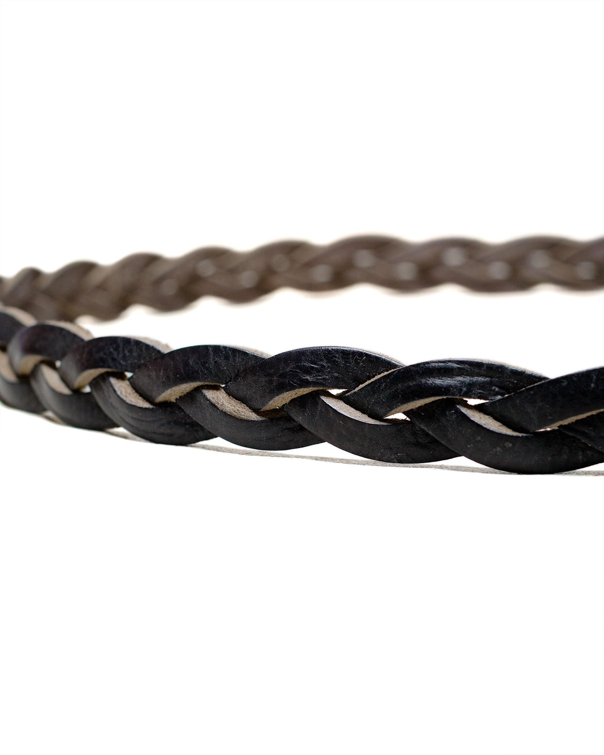 Our Legacy 2CM Braided Belt Soft Coal Torn Bovine