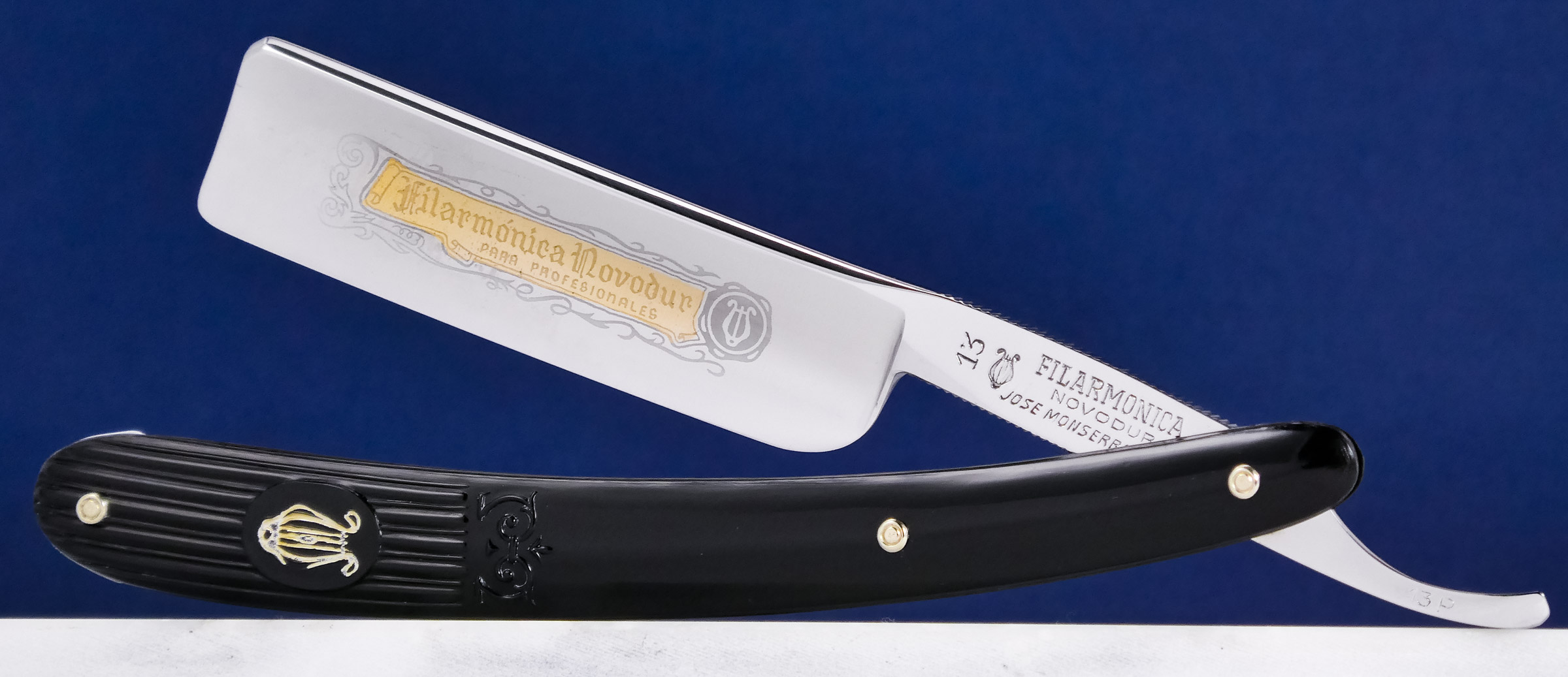 Vintage Filarmonica 13P Novodur Made In Spain Straight Razor