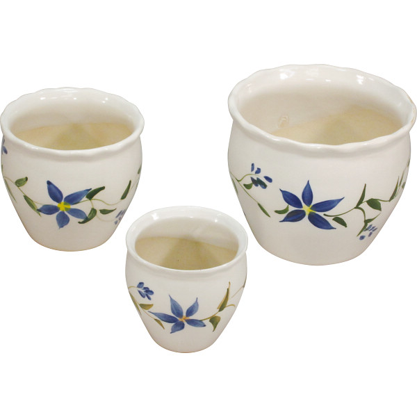 陶器植木鉢3点セット花柄A | シャディギフトモール