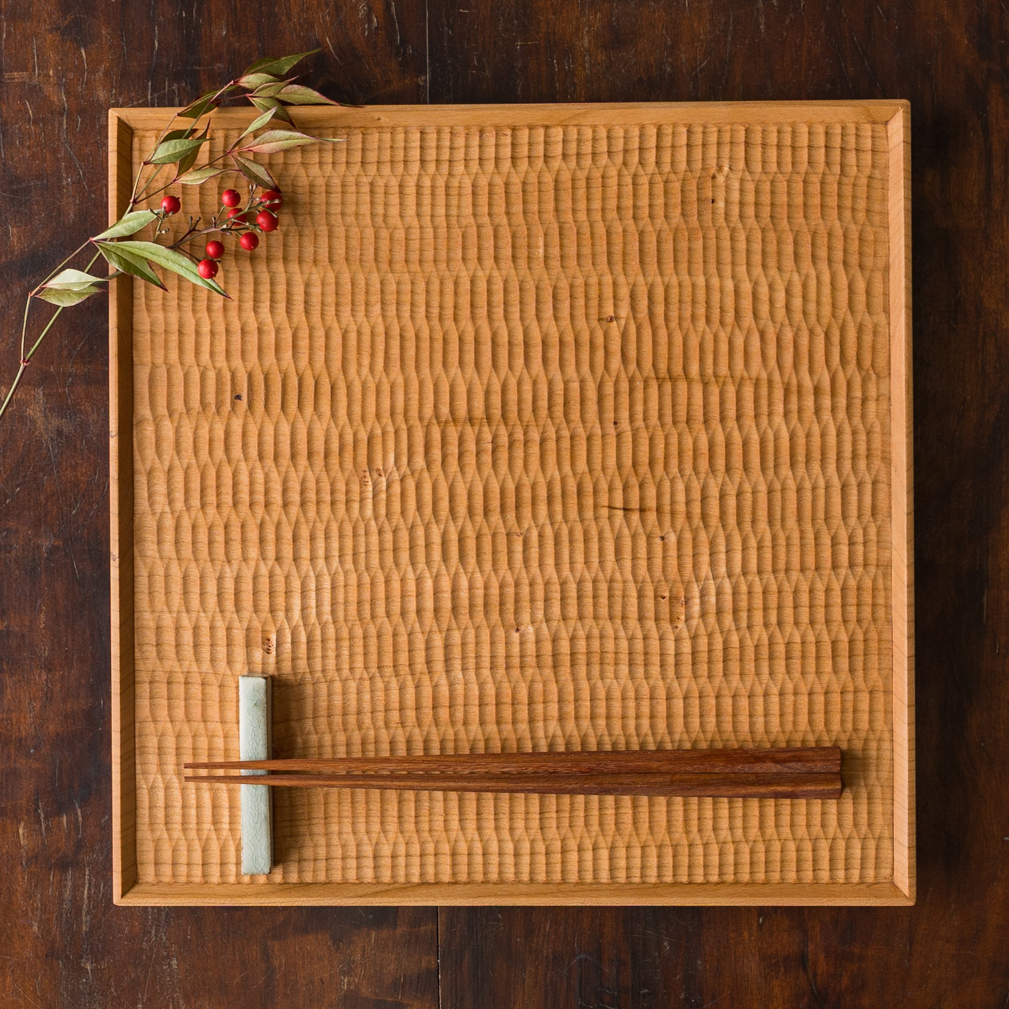 高塚和則 木工房玄 ひとり膳 角 さくら｜作家もののうつわ通販 四季折