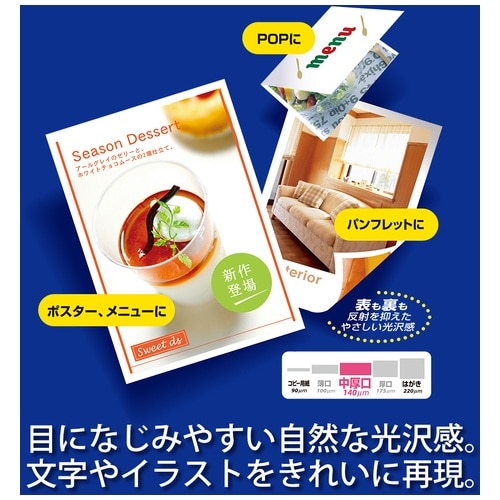 プラス PLUS カラーレーザー用紙 両面セミ光沢紙 A3 中厚口 100シート