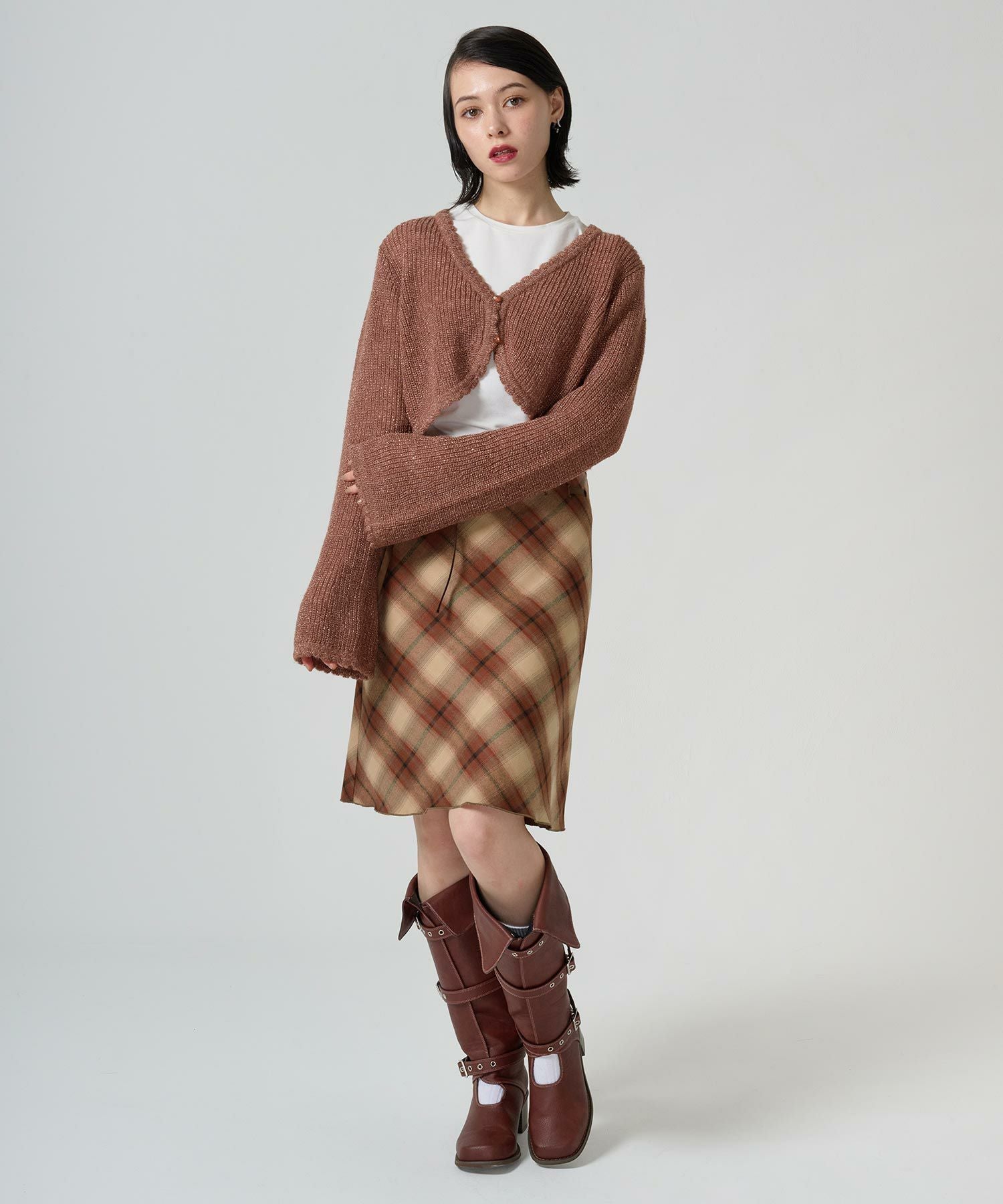 Special-Price-SALE ウエストリボン チェックスカート TINA：JOJUN 全2