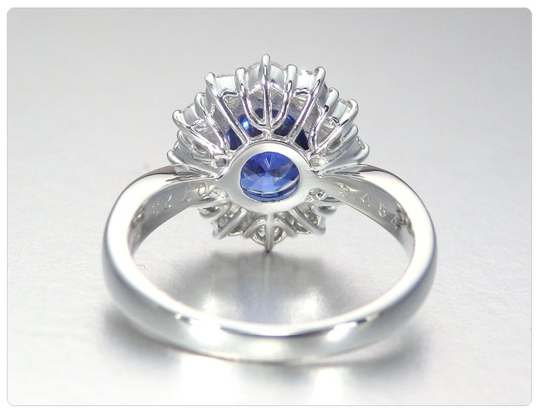 非加熱サファイア 3.454ct PTリング 中央宝石研究所 鑑別書付 – 宝石店