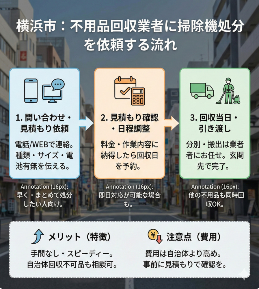 横浜市の掃除機処分方法｜費用・持ち込み・無料回収の注意点を解説