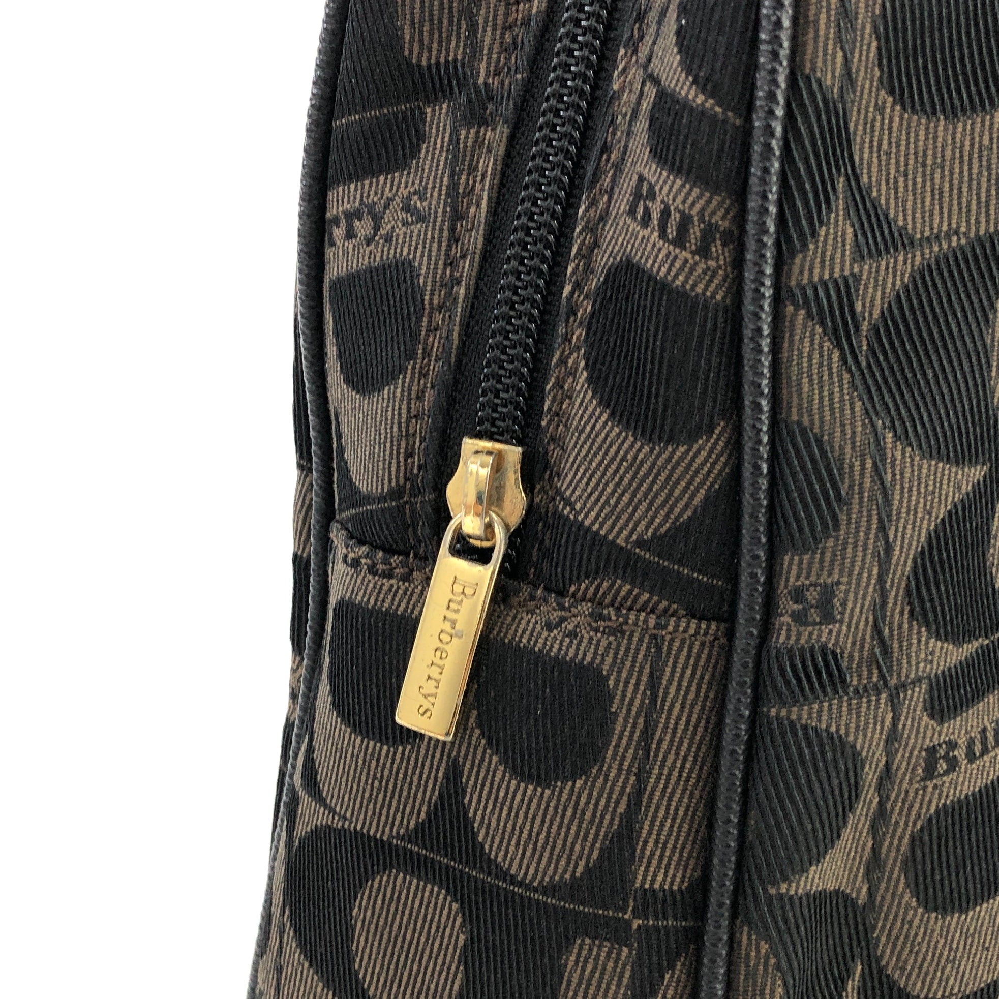 Burberrys Logo pattern Jacquard One-Shoulder bag Brown Vintage Old