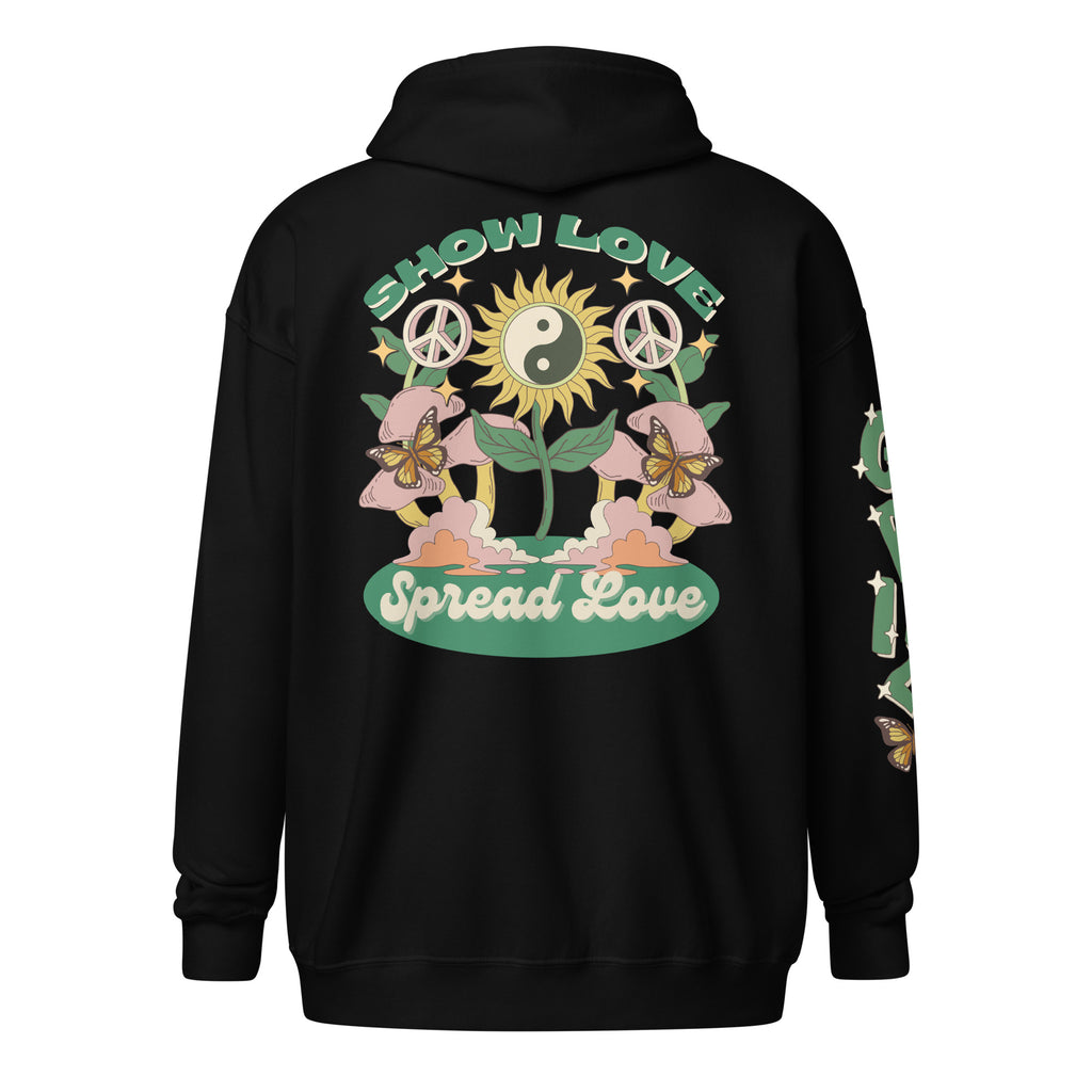 GRIZ show love spread love zip-up hoodie – SOUNDWAVE CLOTHING