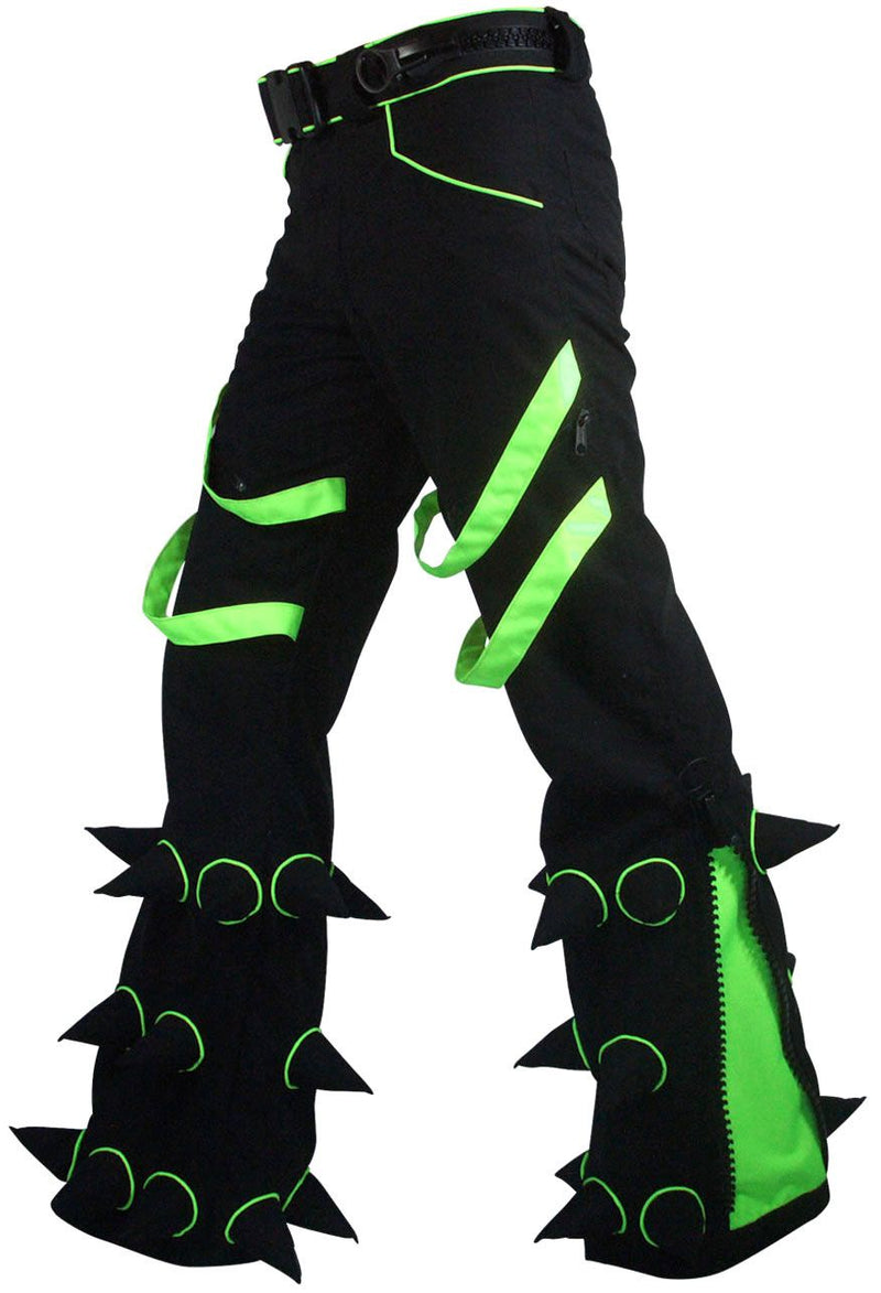 Spikey Pants : Black - UV Lime – Space Tribe