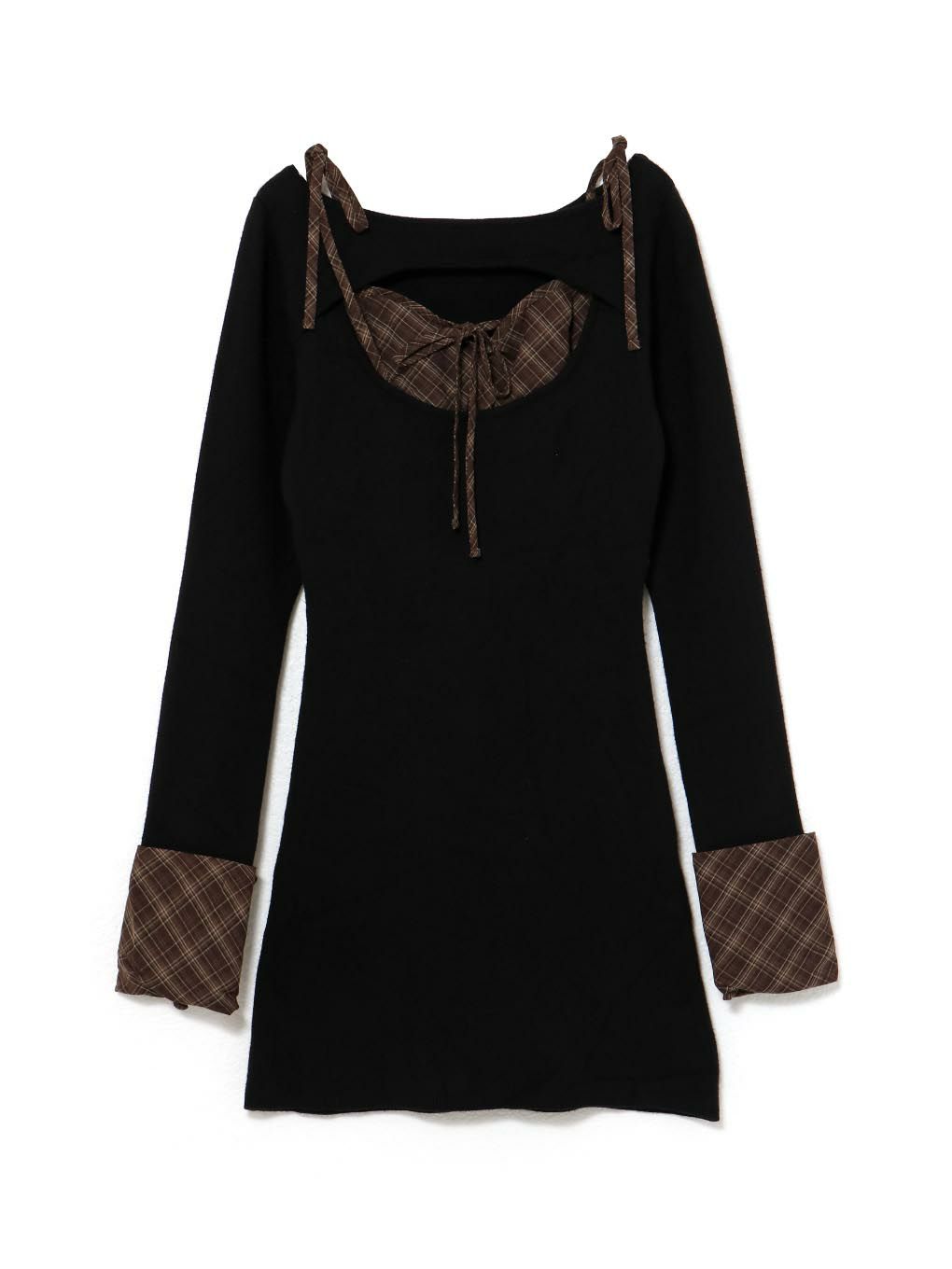 BUBBLES】オープンリボンチェックワンピース | sparkling mall online