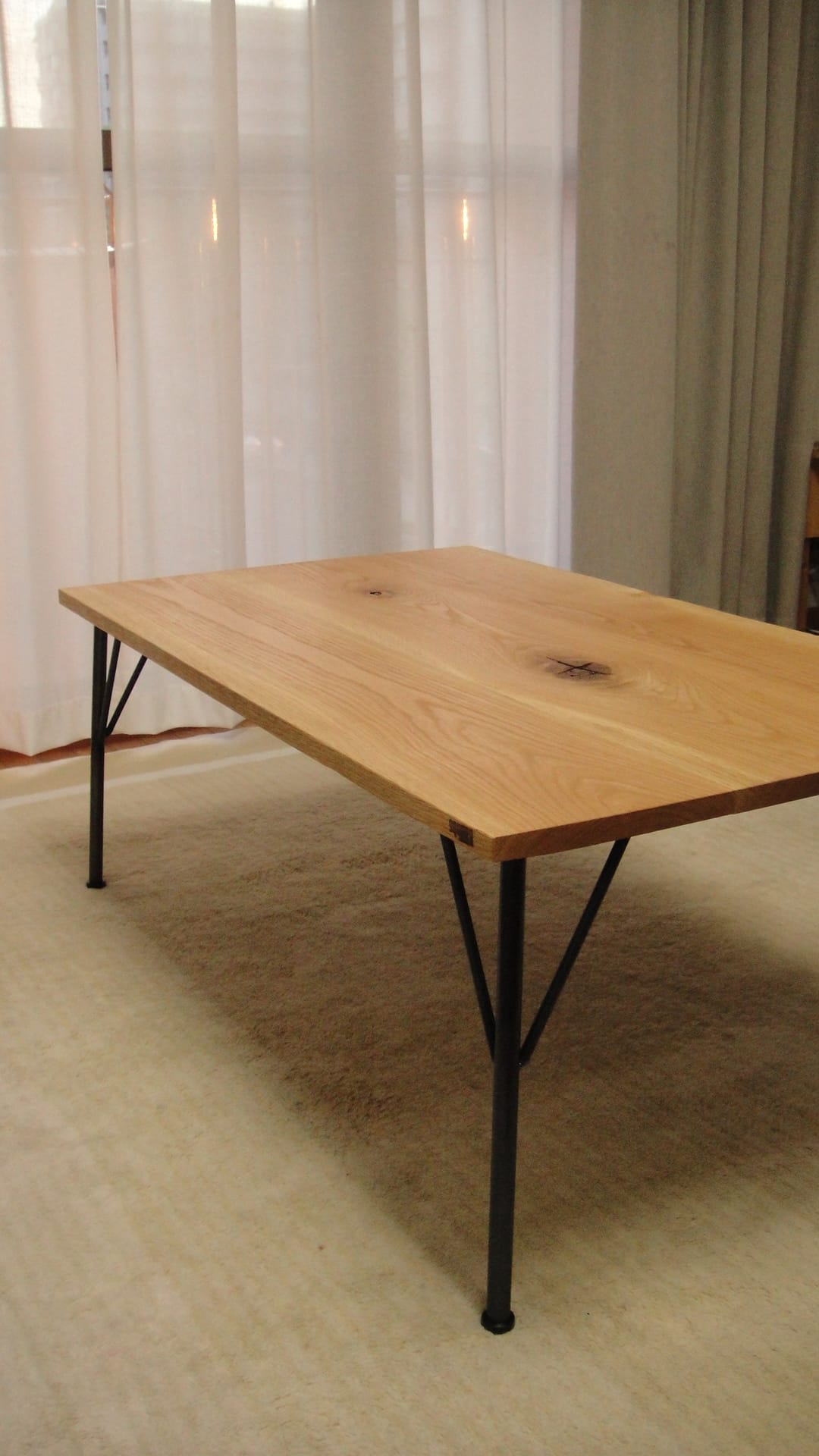 かしわもちはんTRUCKfurnitureオークアイアンレッグローテーブル LOW