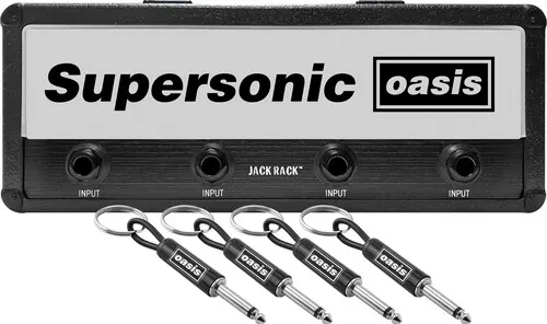 PLUGINZ - OASIS LOGO JACK RACK - INCLUDES 4 GUITAR PLUG KEYCHAINS