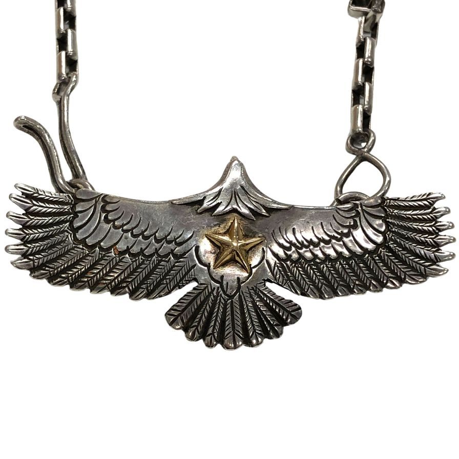 ビンゴブラザーズ ネックレス イーグル スター付き シルバー×ゴールド