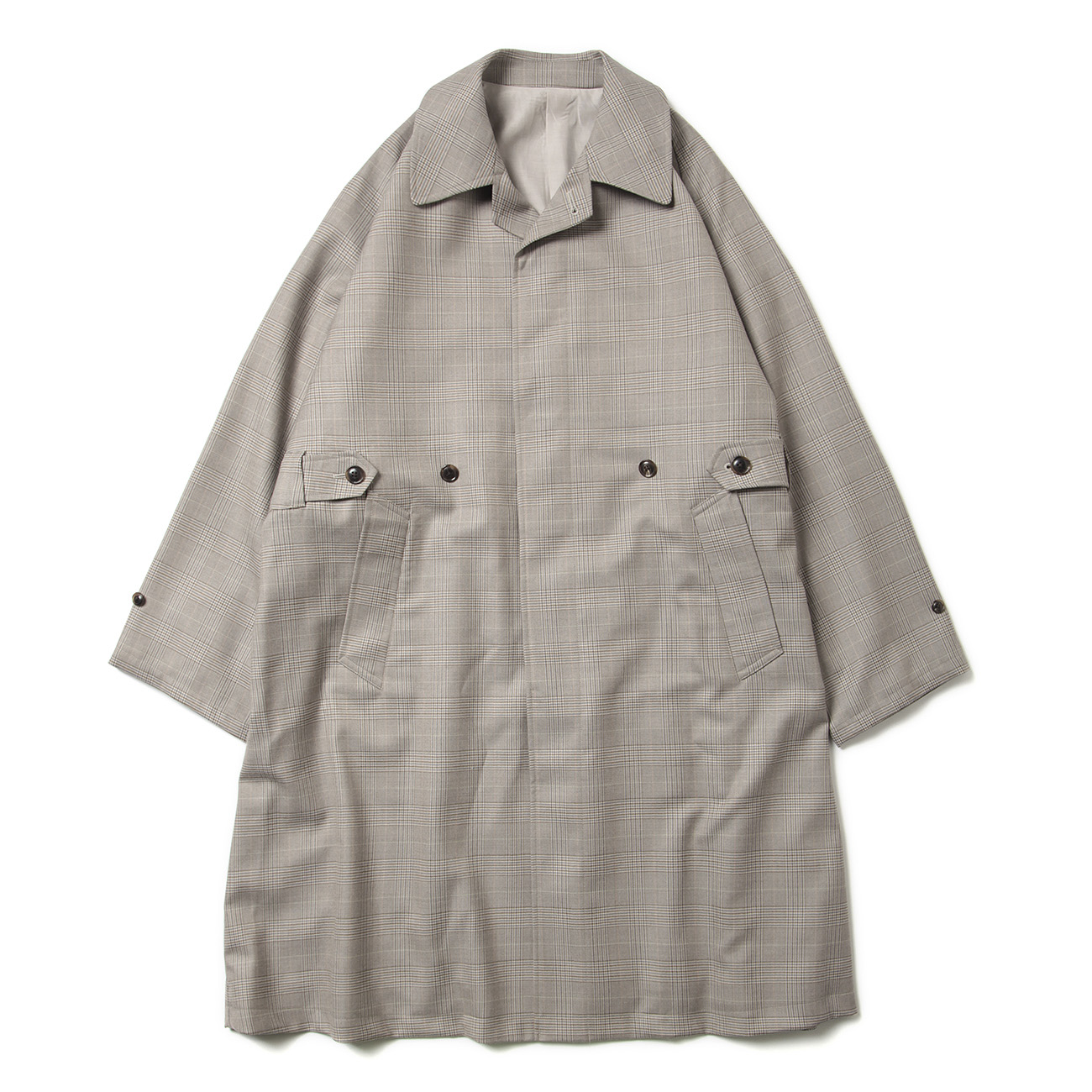 URU / ウル | WOOL CHECK - BELTED COAT - Beige | 通販 - 正規取扱店