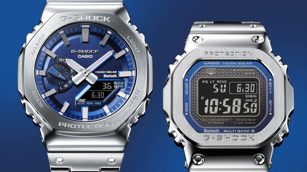 CASIO カシオ G-SHOCK Gショック ソーラー フルメタル ブルー シルバー