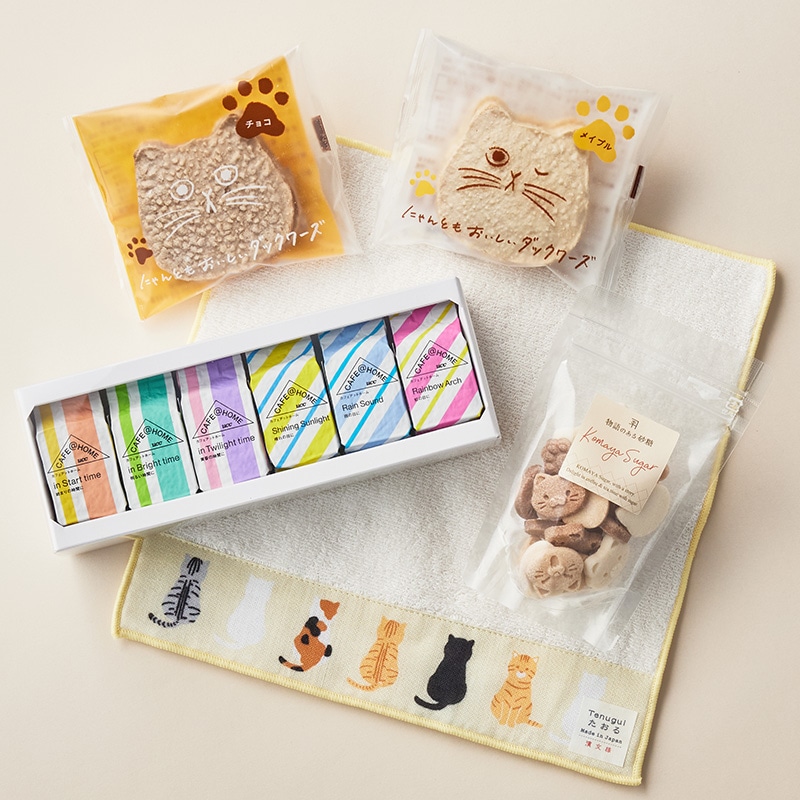 送料無料】猫づくし ほっこりコーヒータイムセット＜タオル付き