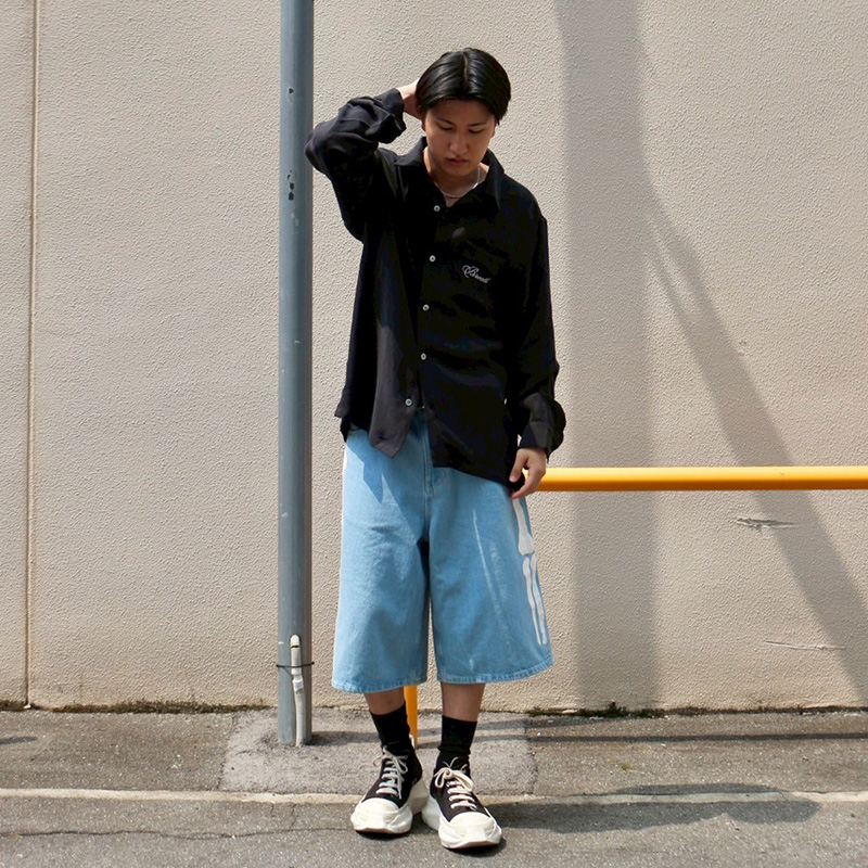 SCRIPT LOGO SATIN SHIRT -BLACK- | WALKIN STORE WEB SHOP