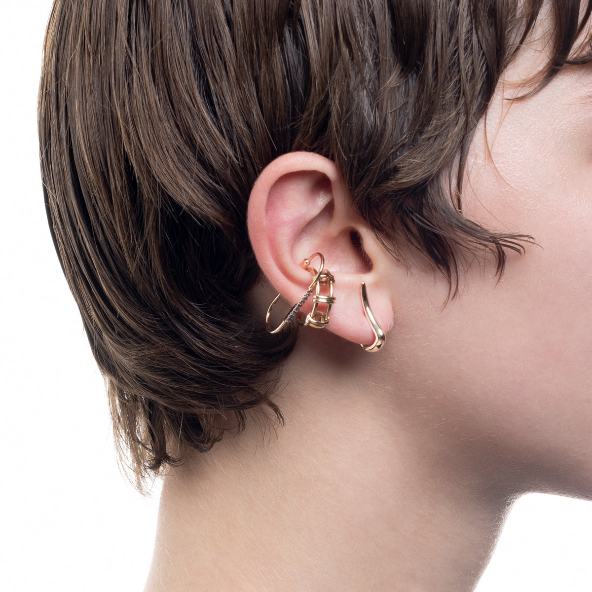 MIRÓ ダイヤモンド イヤーカフ Mサイズ ブラックルテニウム