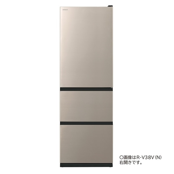 アウトレット】冷蔵庫（375L・左開き）R-V38VL N(ライトゴールド