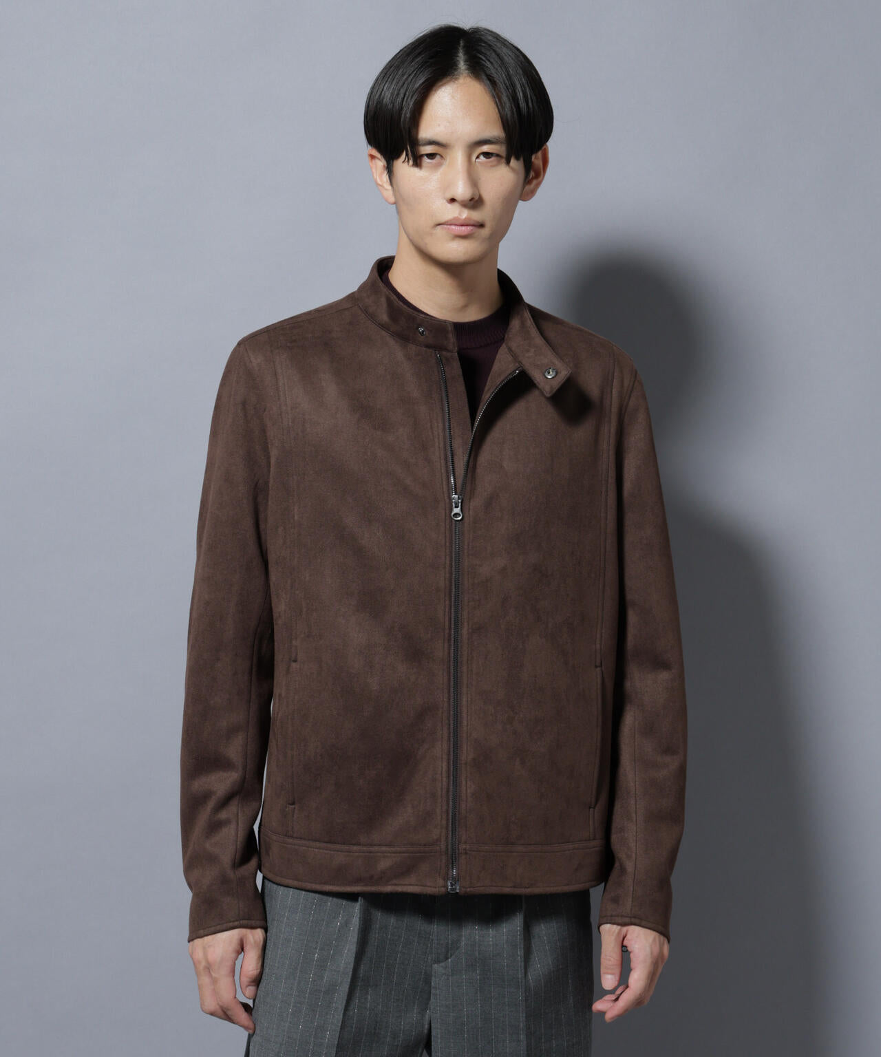 フェイクスエードシングルライダース